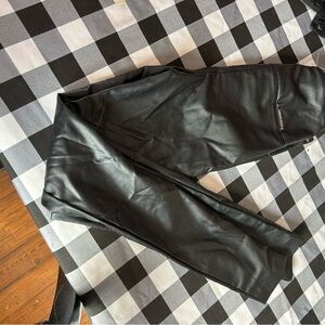 Black Faux Leather Leggings - Sleek Matte Finish